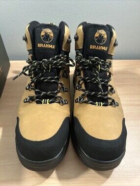 New Brahma Men's Appaloosa 6" Wheat Brown Steel Toe Work Boots Size 13 WORNONCE!